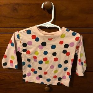 6-12 month adorable Hannah Andersson polka dot long sleeved shirt